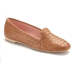 44814 - Tan Soft Leather Smoking Loafer for Teen/Women by Pretty Ballerinas