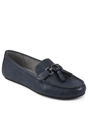 AEROSOLES Womens Navy Comfort Tasseled Deanna Round Toe Slip On Loafers Shoes M