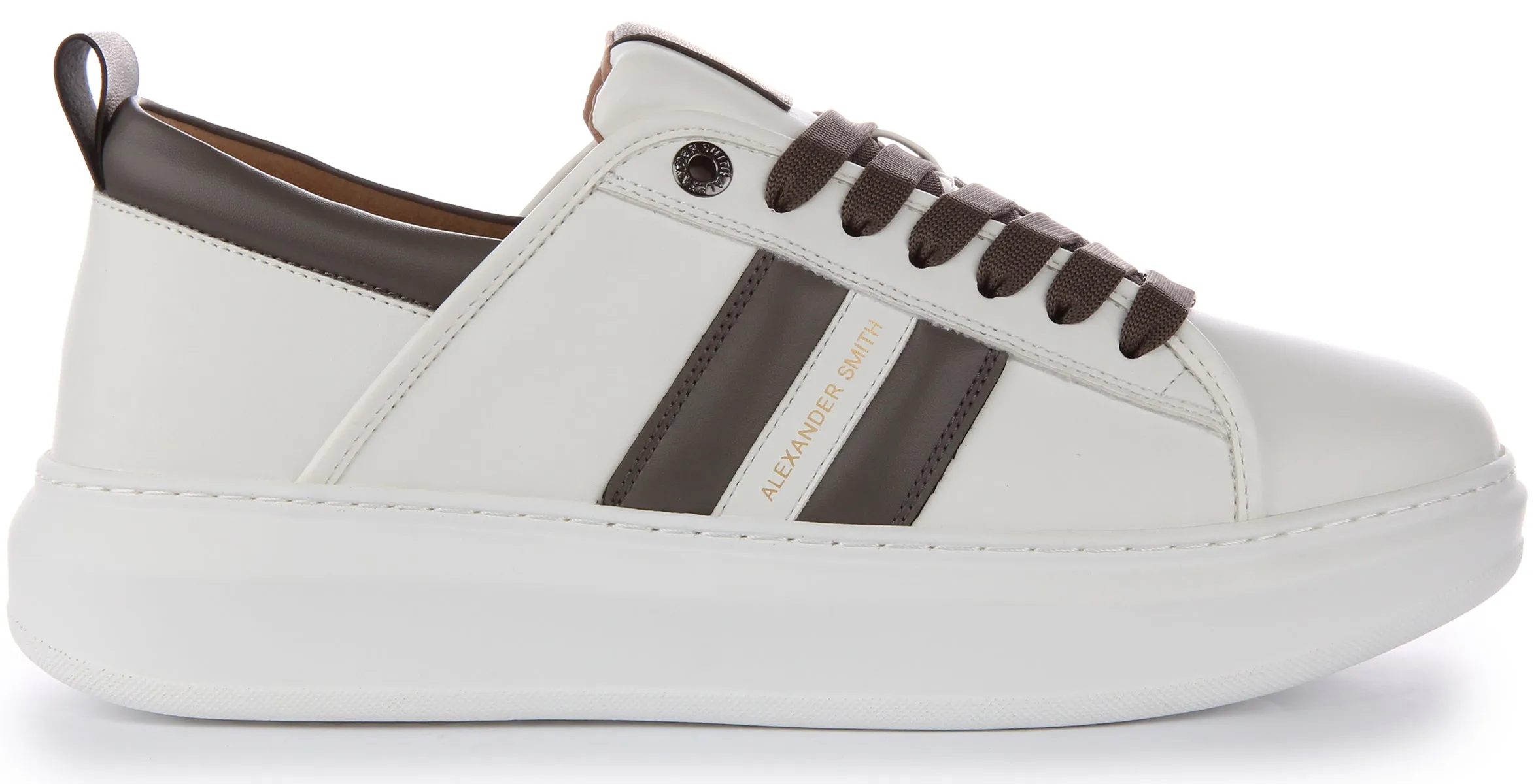 Alexander Smith Trainers In White Grey For Men