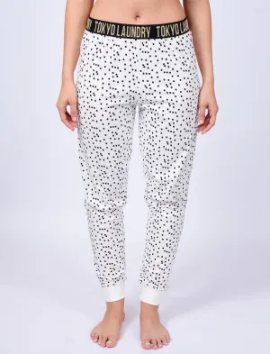 Alice Spot Print Cotton Lounge Pants in Ivory - Tokyo Laundry