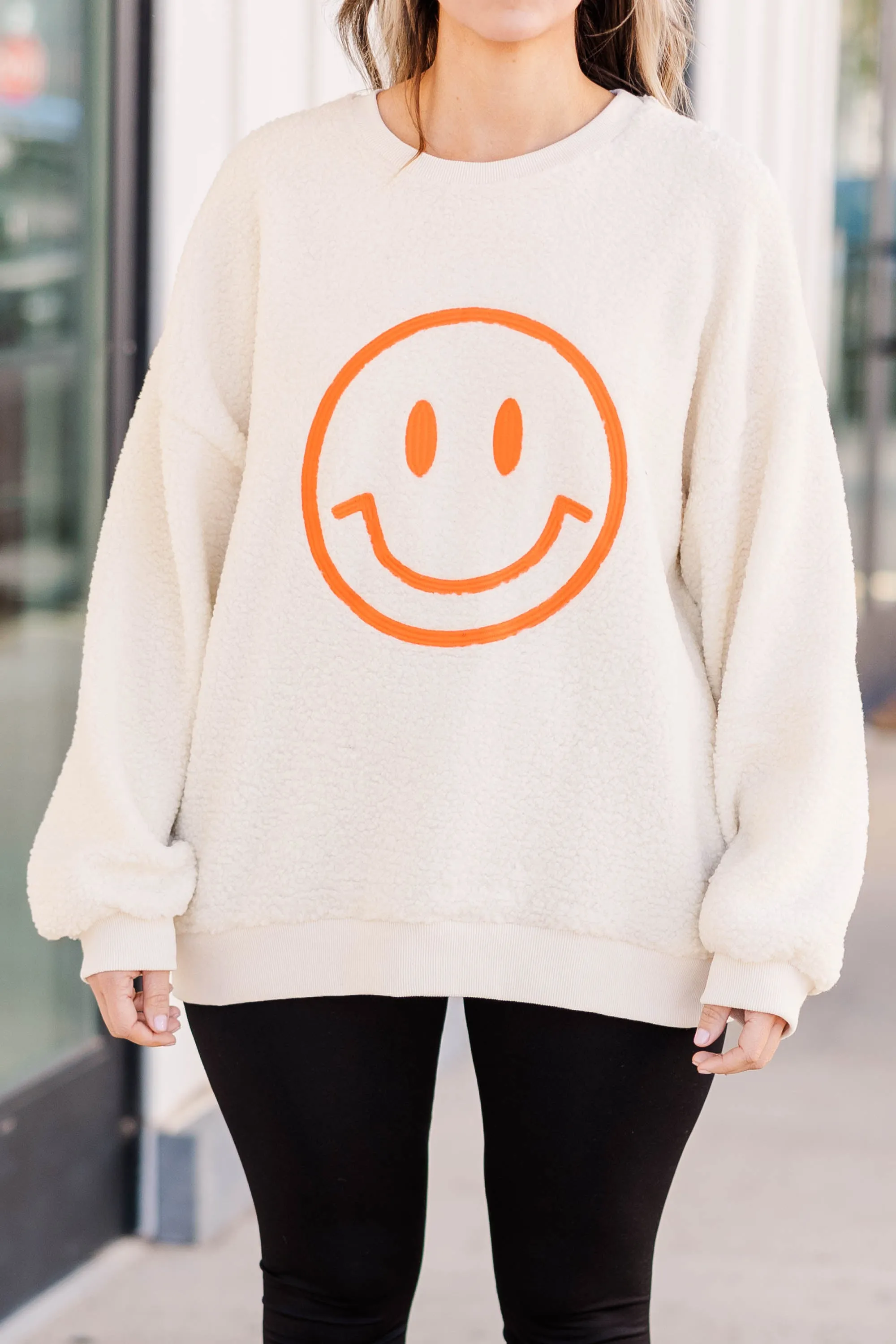 All Smiles Pullover, Cream