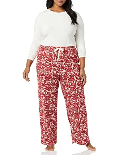 Amazon Essentials Women's Flannel Sleep Pant (Available in Plus Size) - Discontinued Colors, Black Folkloric, 6X