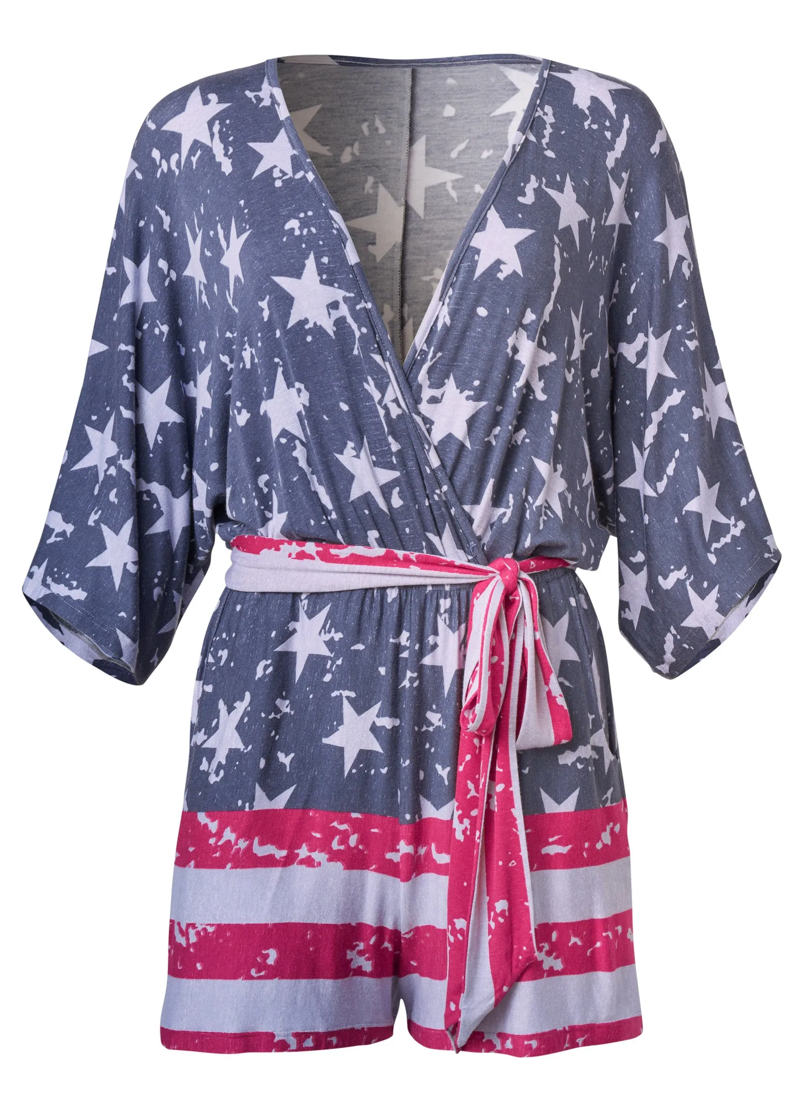 Americana Romper  - Blue Multi