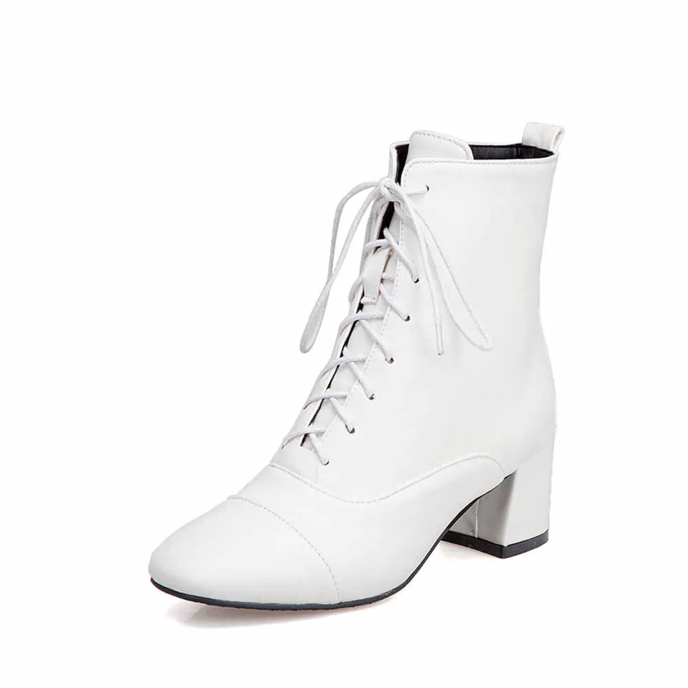 Ankle Boots Booties Low Heel Lace up Ankle Boots for Women