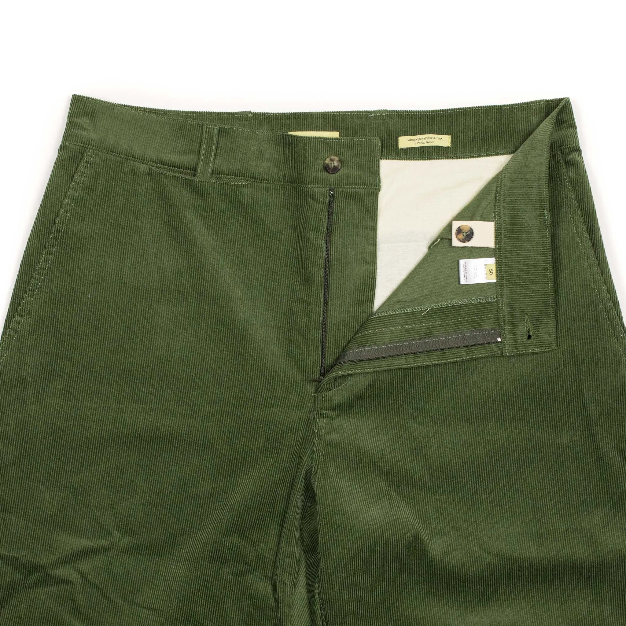 Balloon trousers in verte cotton corduroy