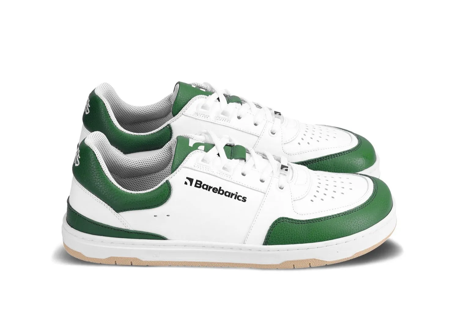 Barefoot Sneakers Barebarics Wave - White & Dark Green CLEARANCE