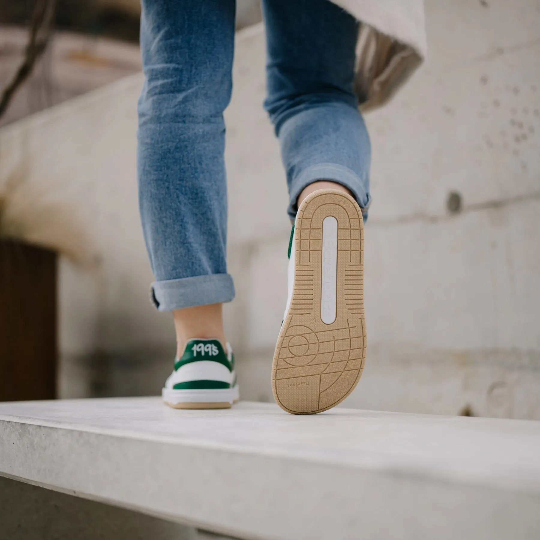 Barefoot Sneakers Barebarics Wave - White & Dark Green CLEARANCE