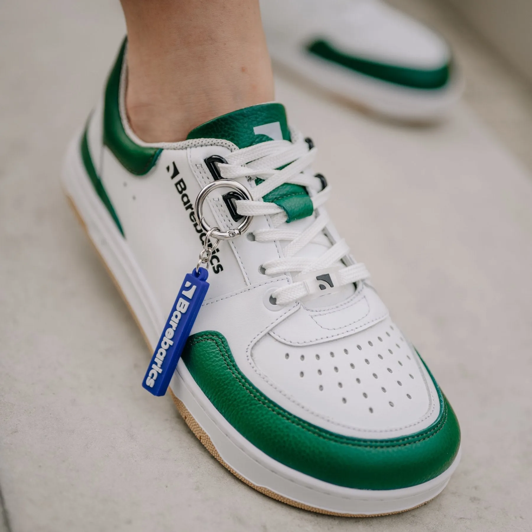 Barefoot Sneakers Barebarics Wave - White & Dark Green CLEARANCE