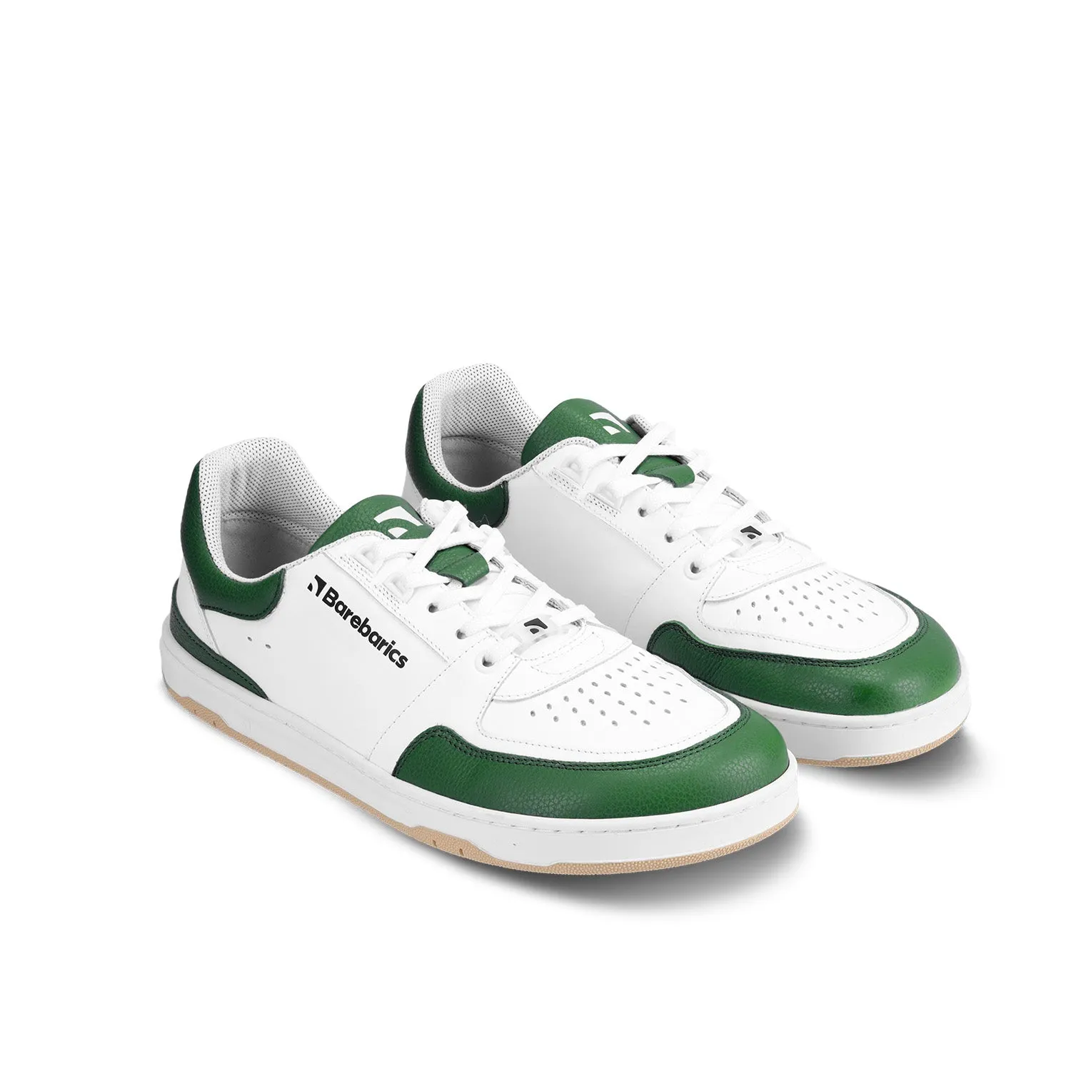 Barefoot Sneakers Barebarics Wave - White & Dark Green CLEARANCE