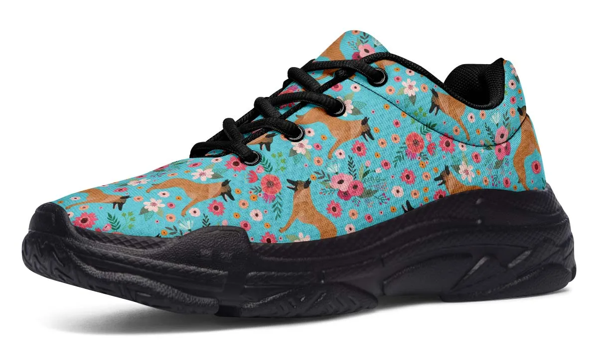 Belgian Malinois Flower Chunky Sneakers