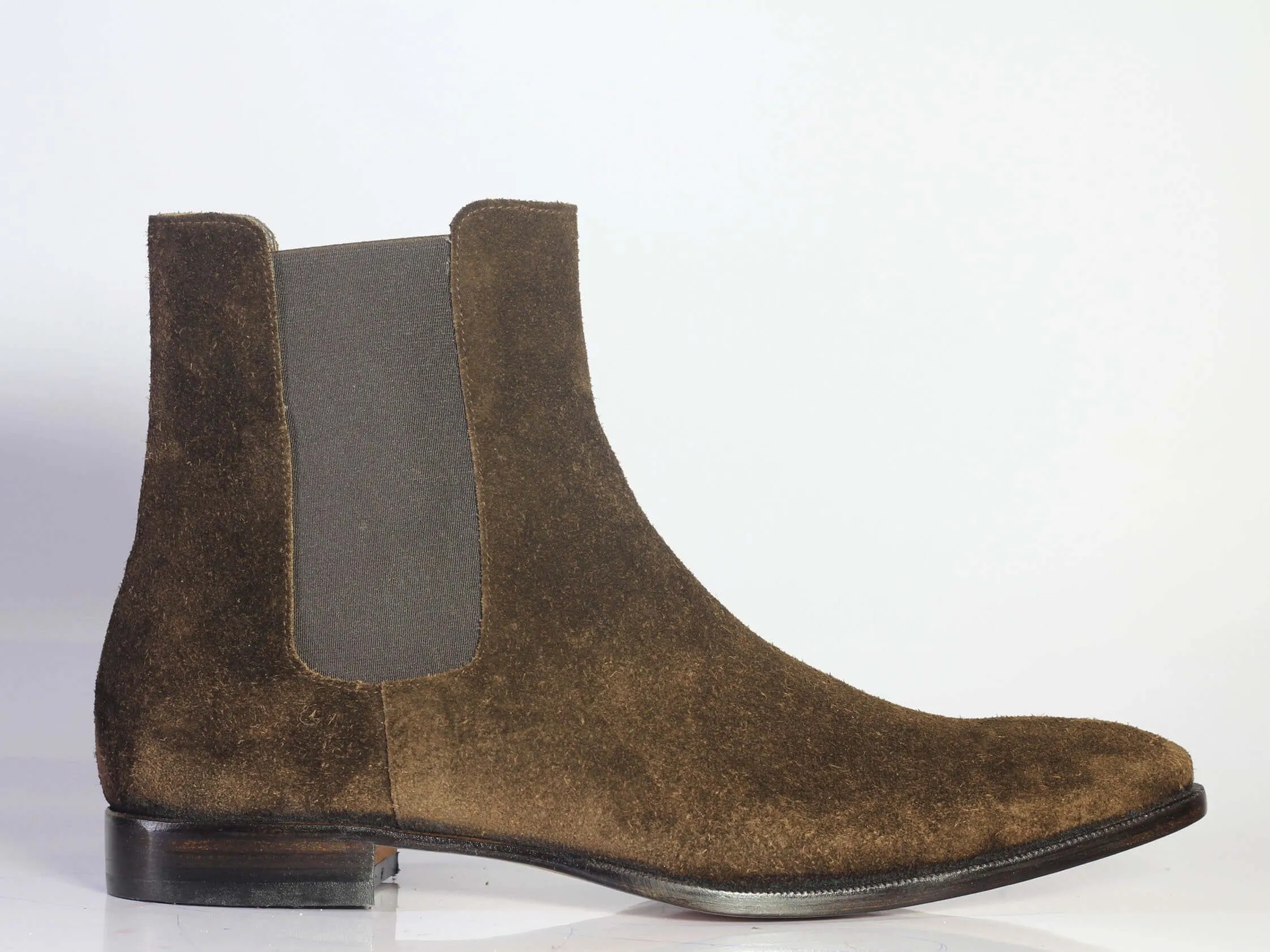 Bespoke Dark Brown Chelsea Suede Boots