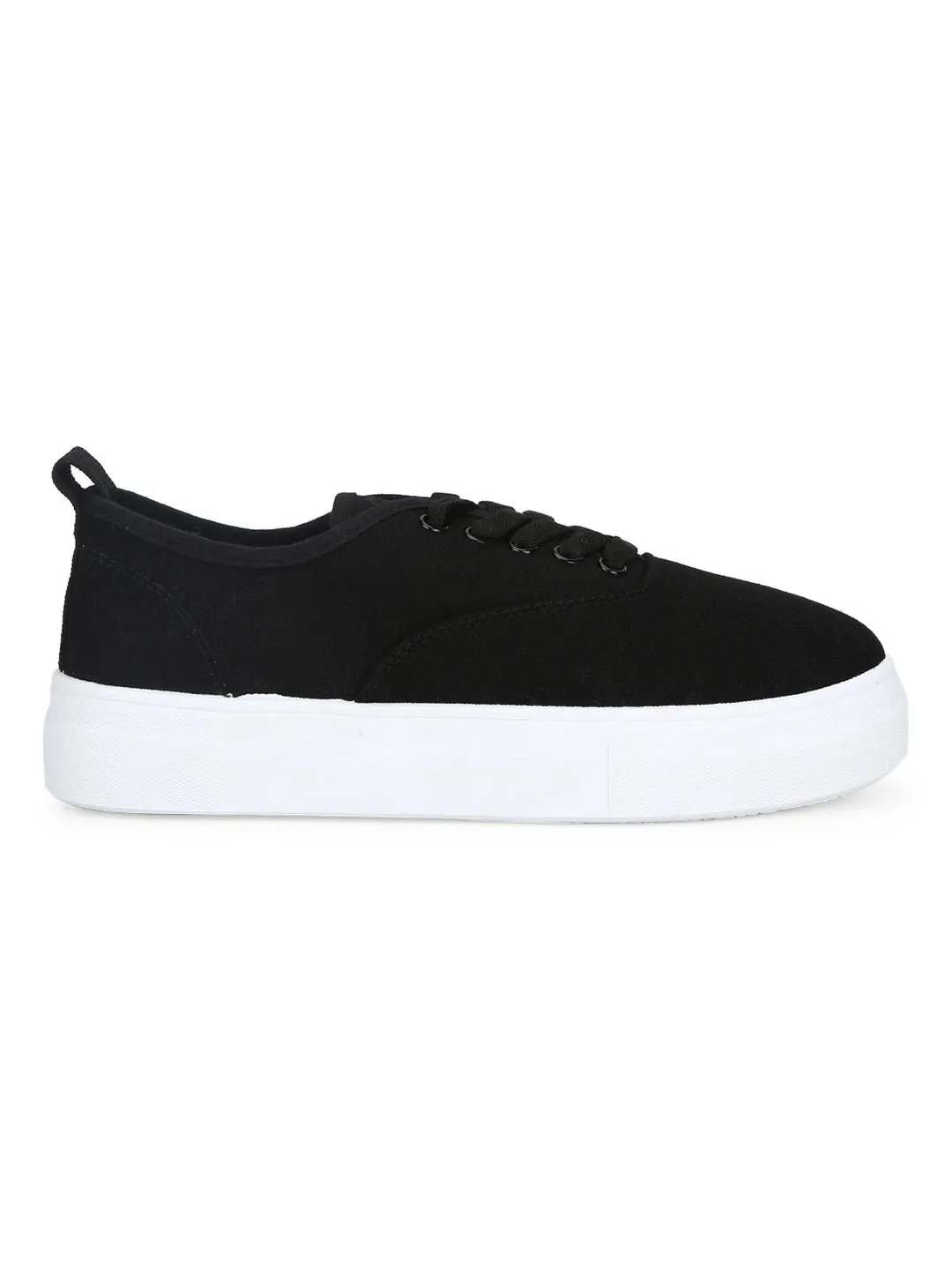 Black White Canvas Trainers