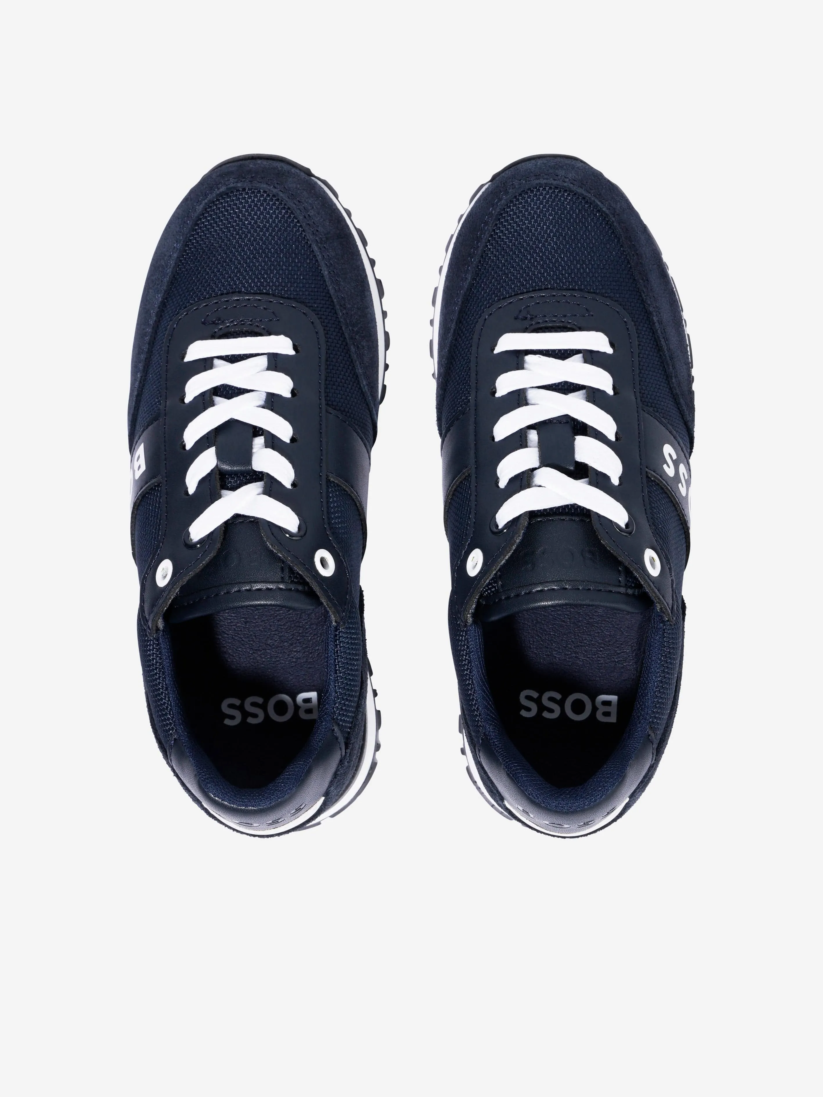 BOSS Boys Retro Runner Trainers in Navy