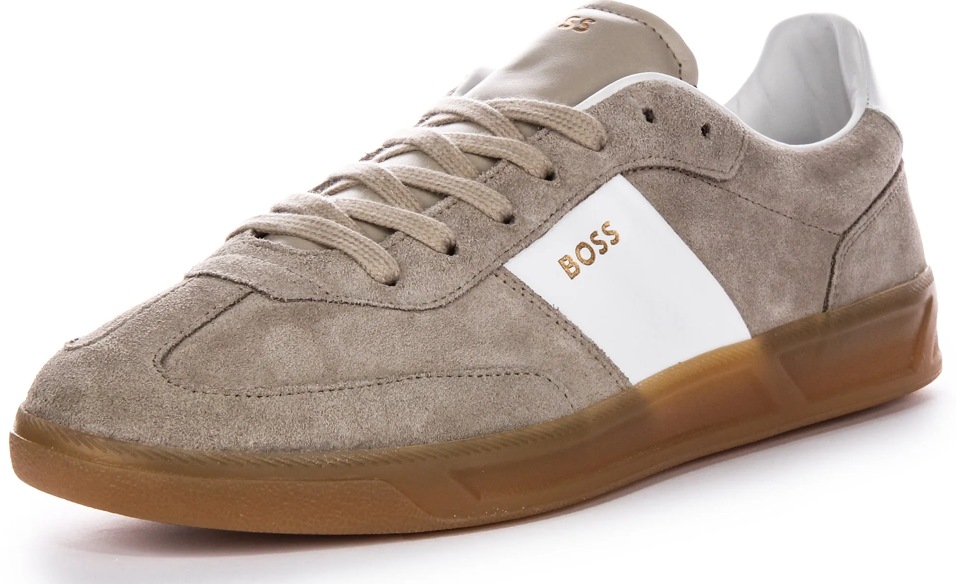 Boss Brandon Tennis Suede In Grey White For Men