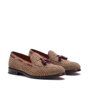 Brown Tweed Tassel Loafer