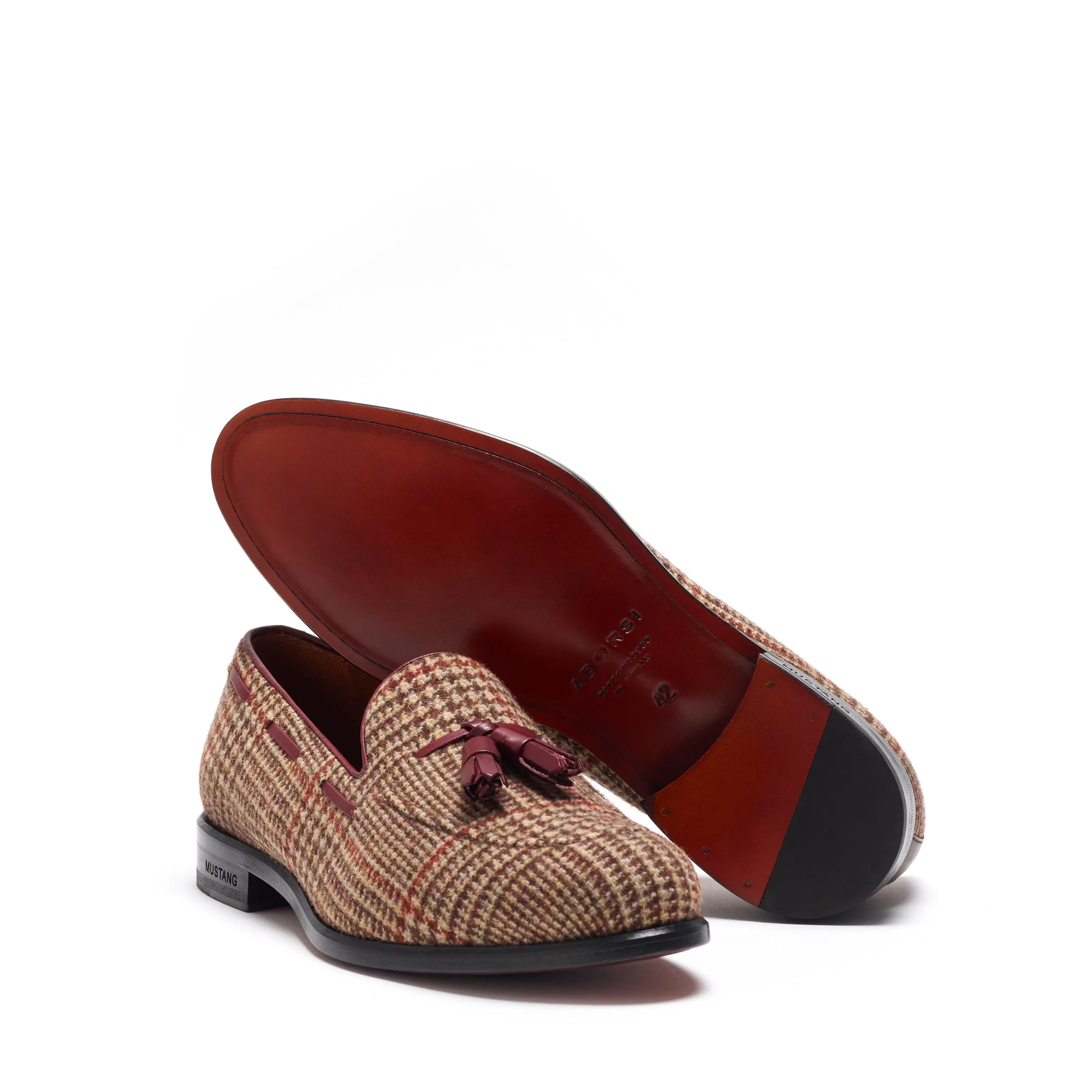 Brown Tweed Tassel Loafer