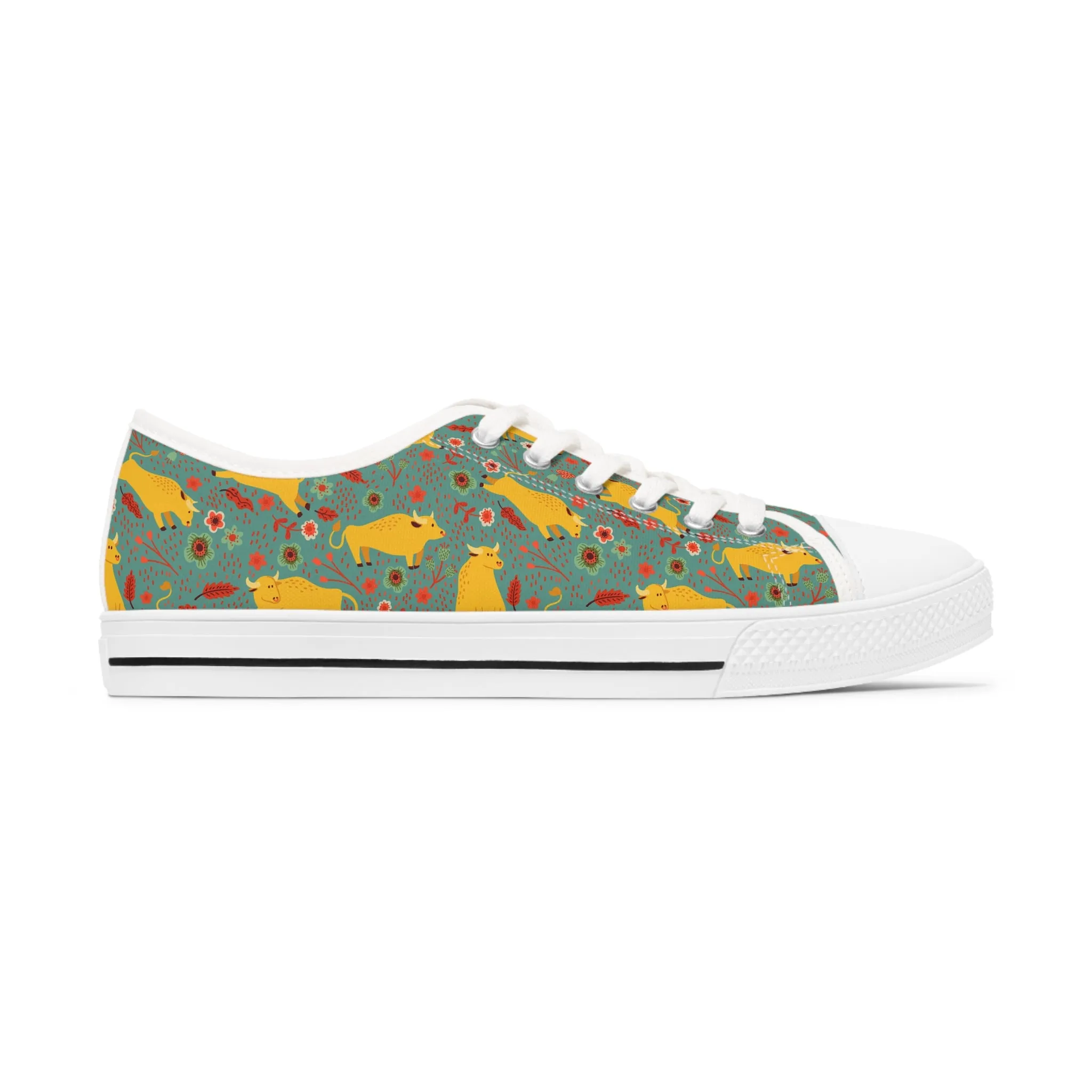 Chinese Yellow Cattle Women's Low Top Sneakers