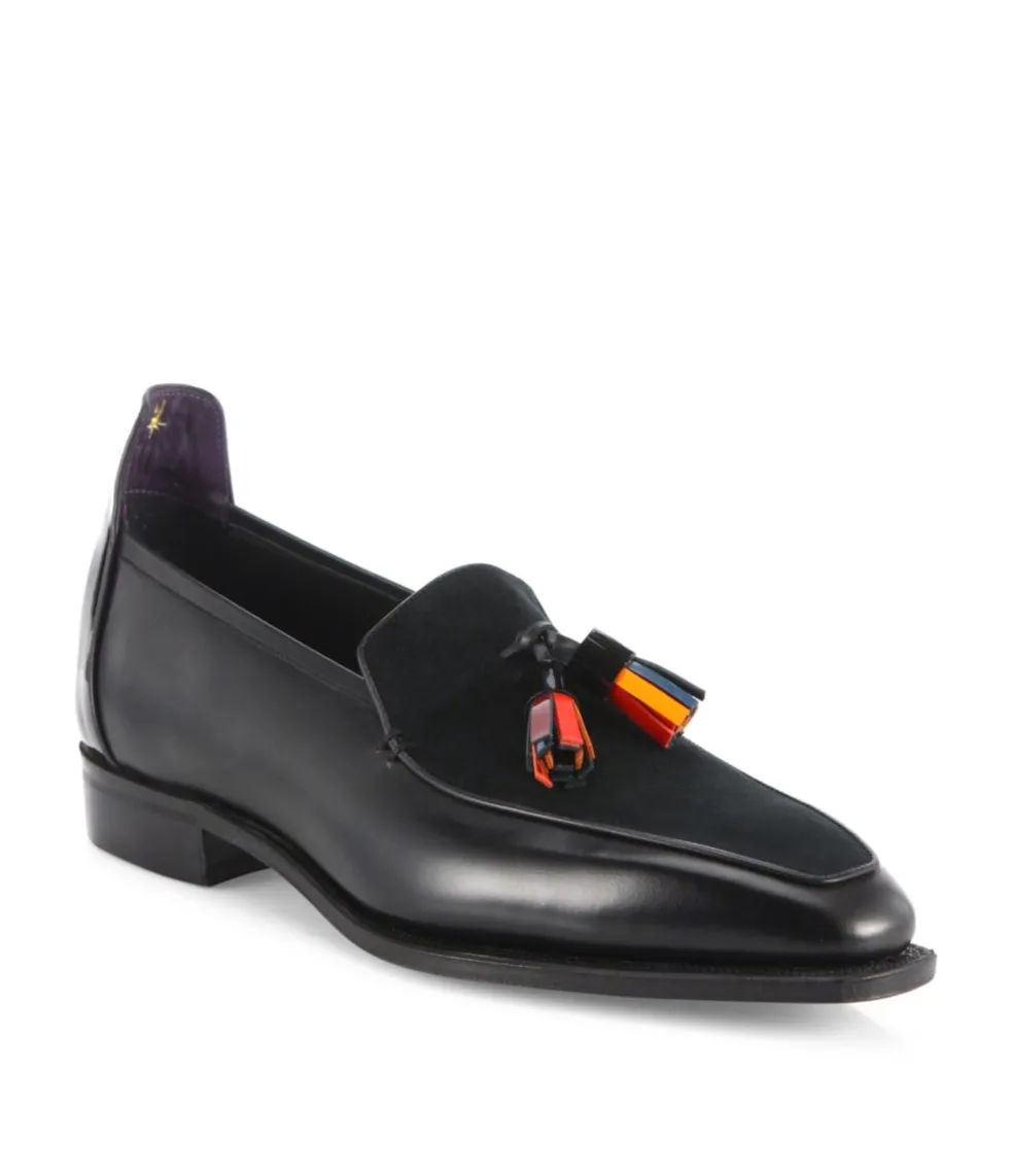 CORTHAY - LIMITED EDITION Brighton Tassel Pullman Loafers Black - 10