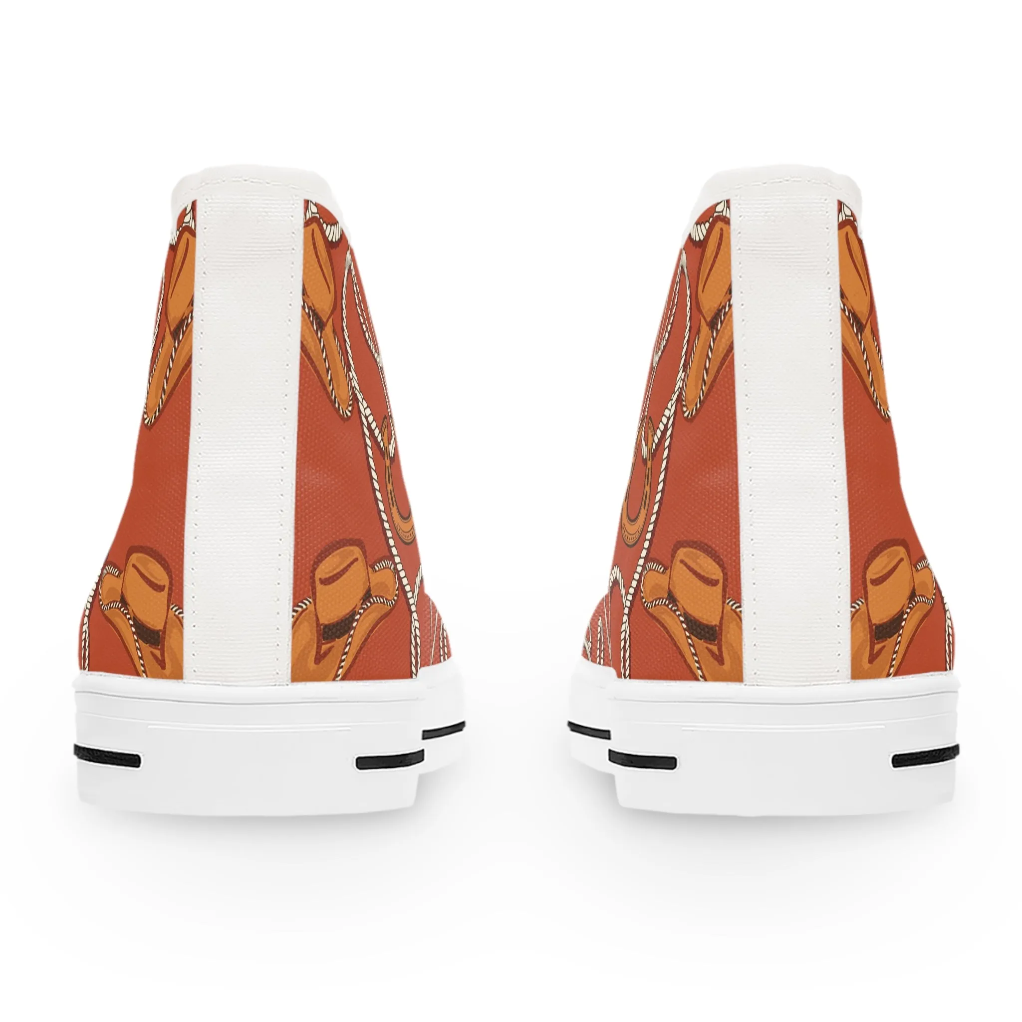 Cow Boy Hat and Cow Shoes Women's High Top Sneakers