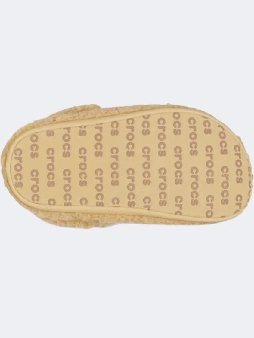 Crocs Classic Cozzzy Kids Lifestyle Slippers Wheat