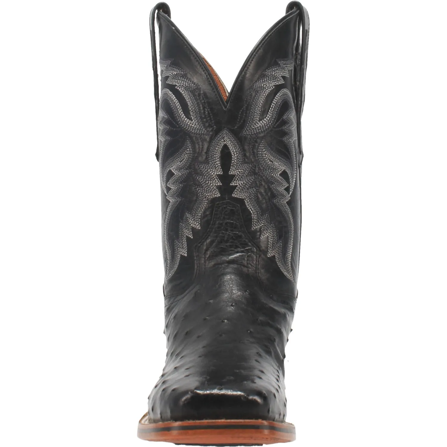 Dan Post DP4873 11" Alamosa Black Full Quill Ostrich Wide Square Toe Boot (SHOP IN-STORES TOO)