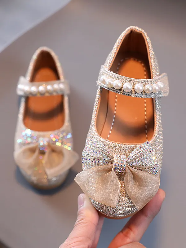 Dazzle Dream Embellished Bow Flats by Liv and Mia