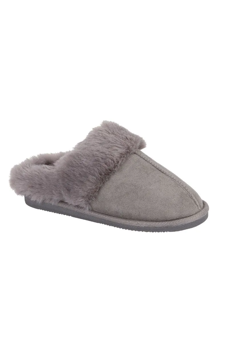 Faux Fur Lined Slip on Slipper