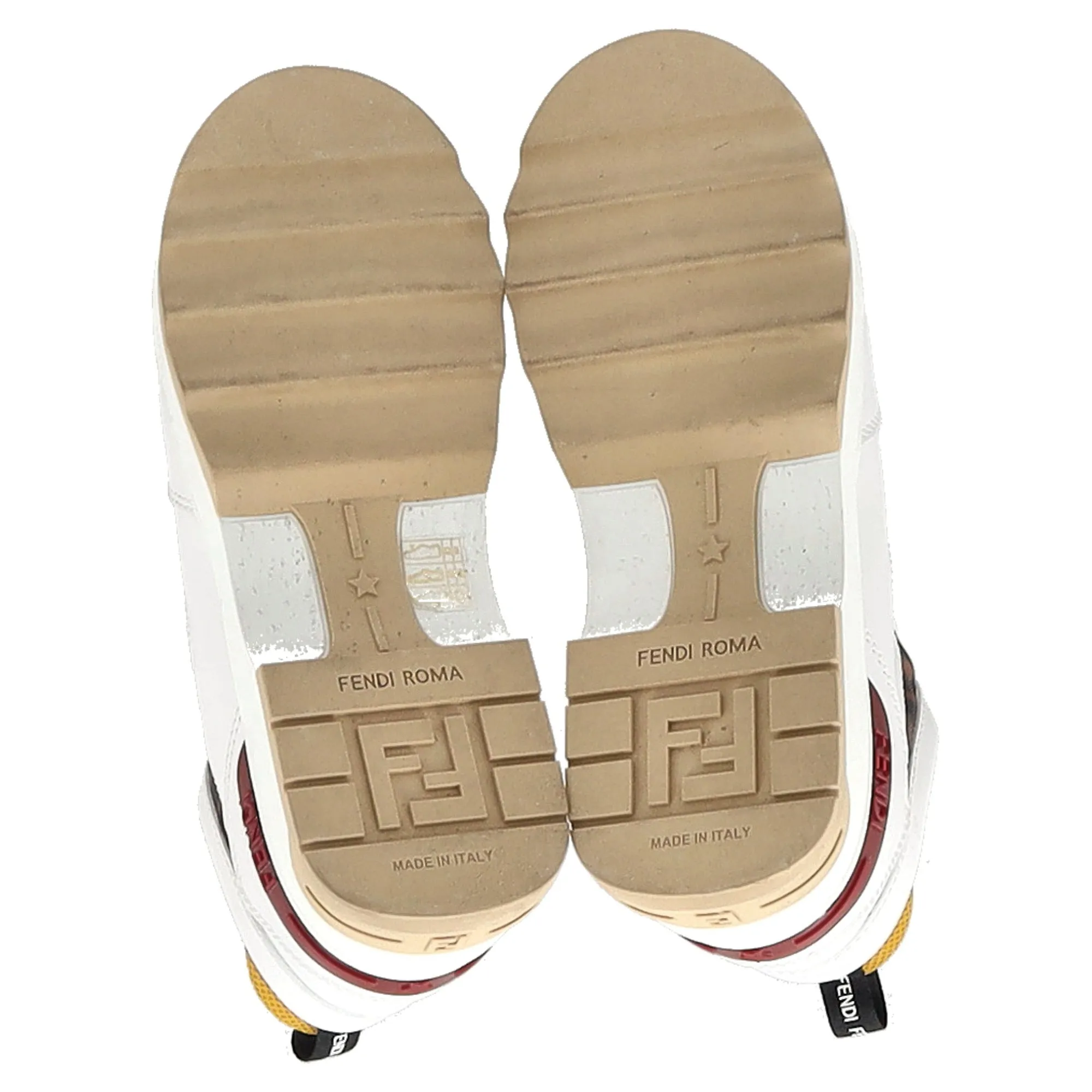 Fendi Logo Low-Top Sneakers in White Leather