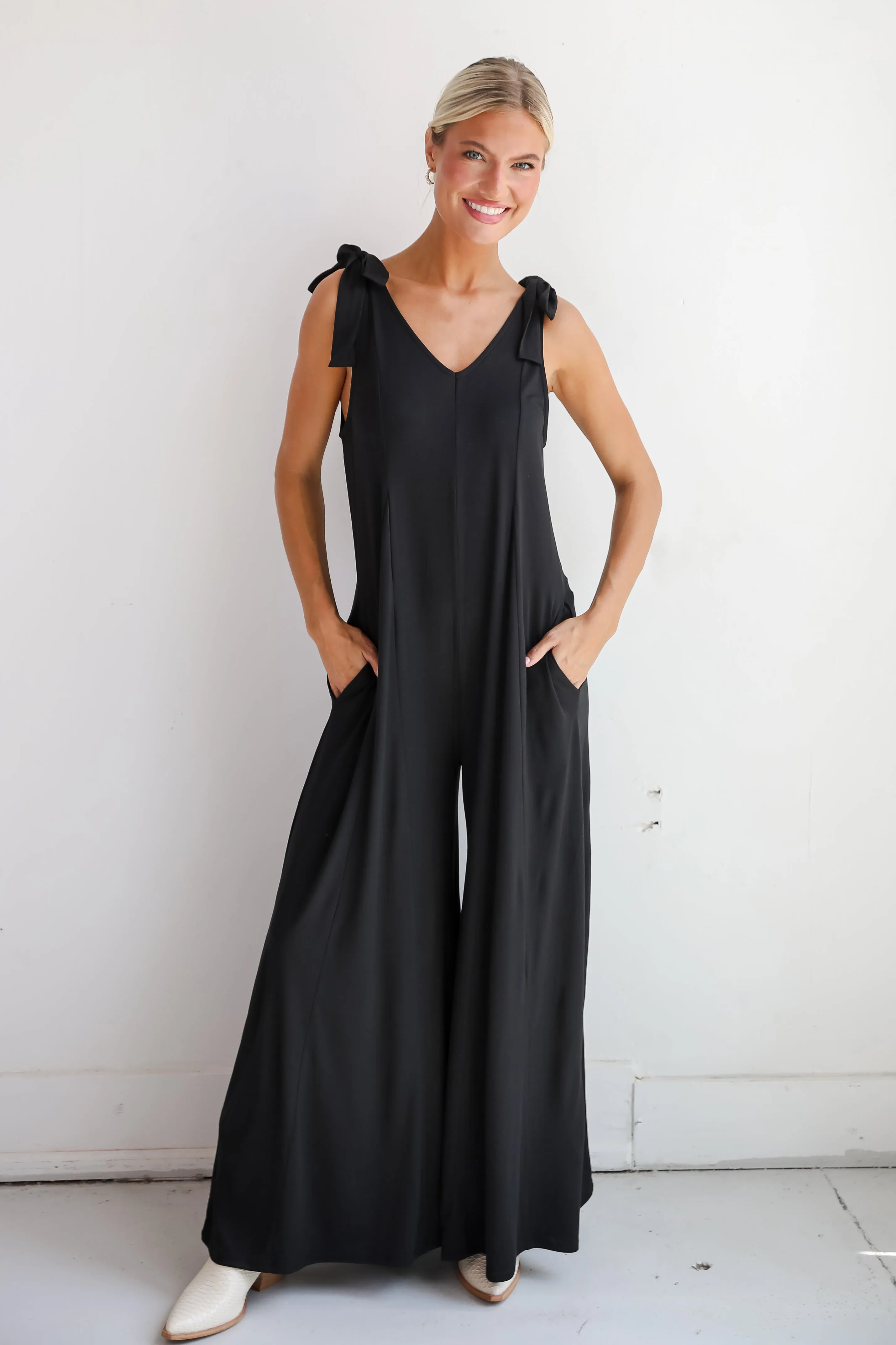 FINAL SALE - Stylish Decision Black Wide Leg Jumpsuit