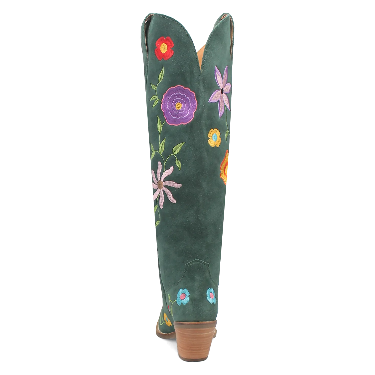 Flower Power Green Suede & Floral Embroidered Boot (DS)