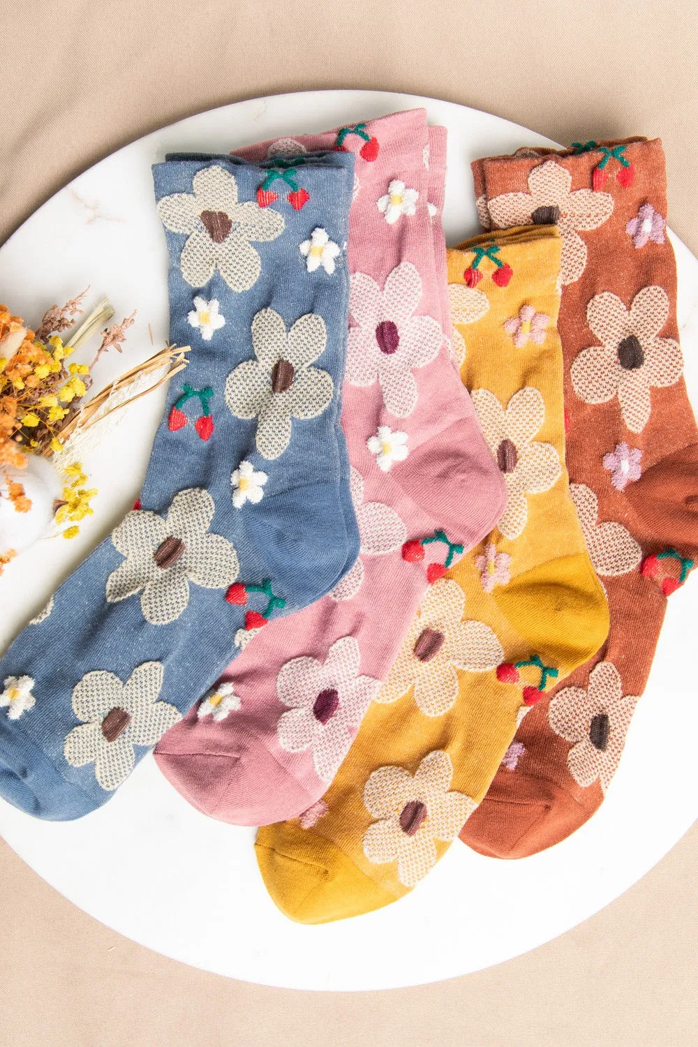 Flowers & Cherries Socks