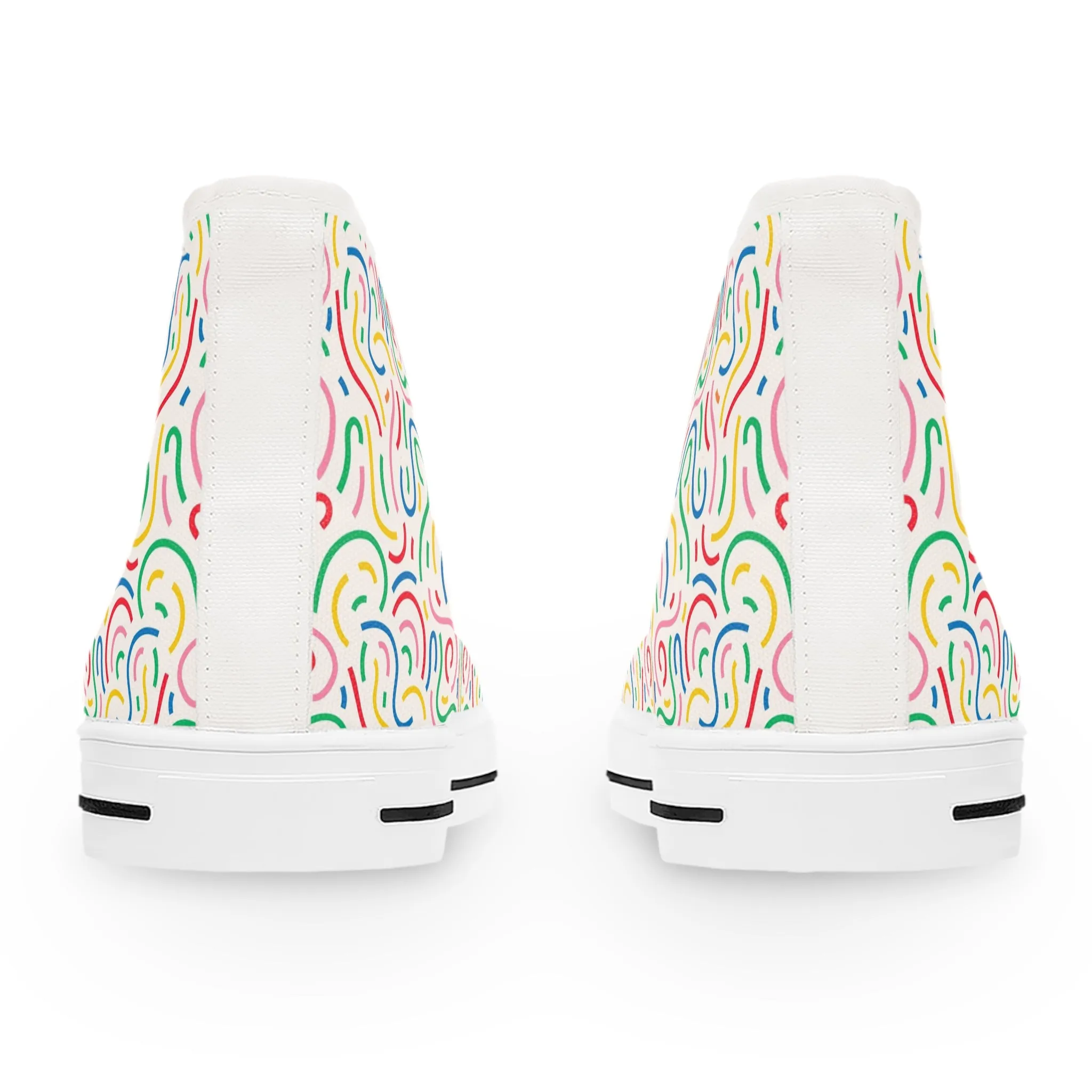 Fun Colorful Lines Women's High Top Sneakers