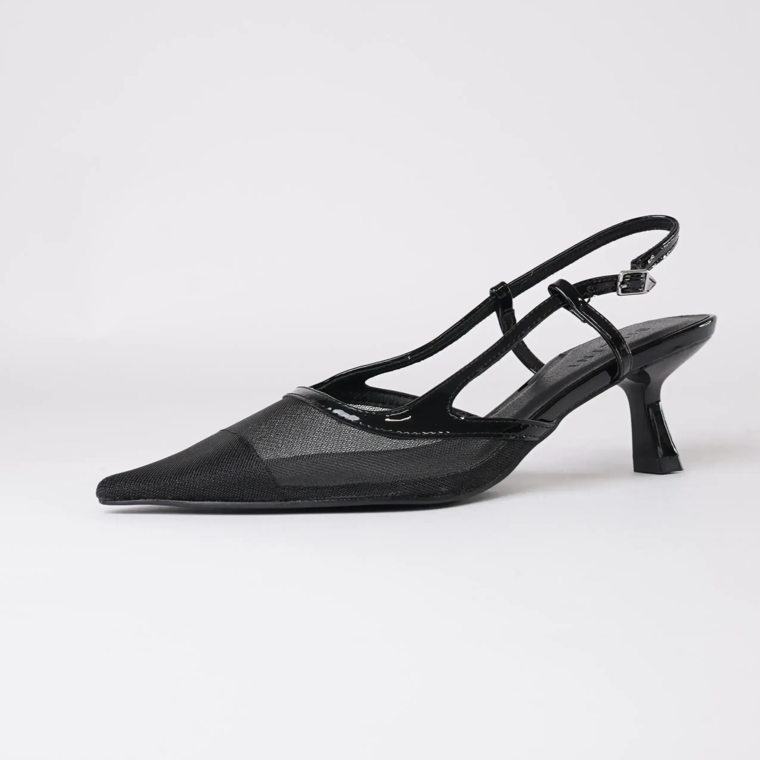 Hawley Black Mesh Heels