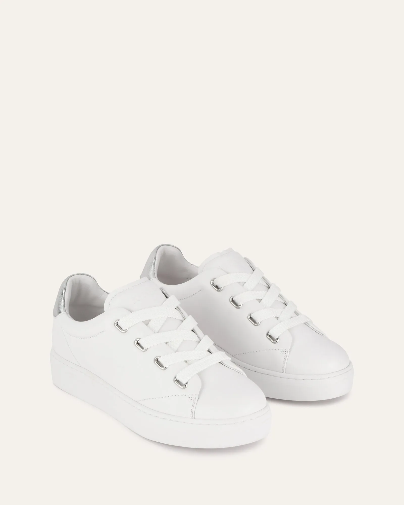 HORIZON SNEAKERS WHITE SILVER LEATHER