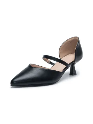 Leather Pointed Toe Low Heels