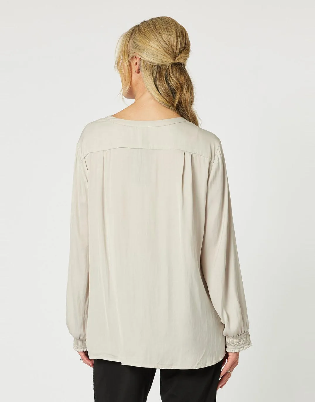 Luxe Nehru Top - Champagne