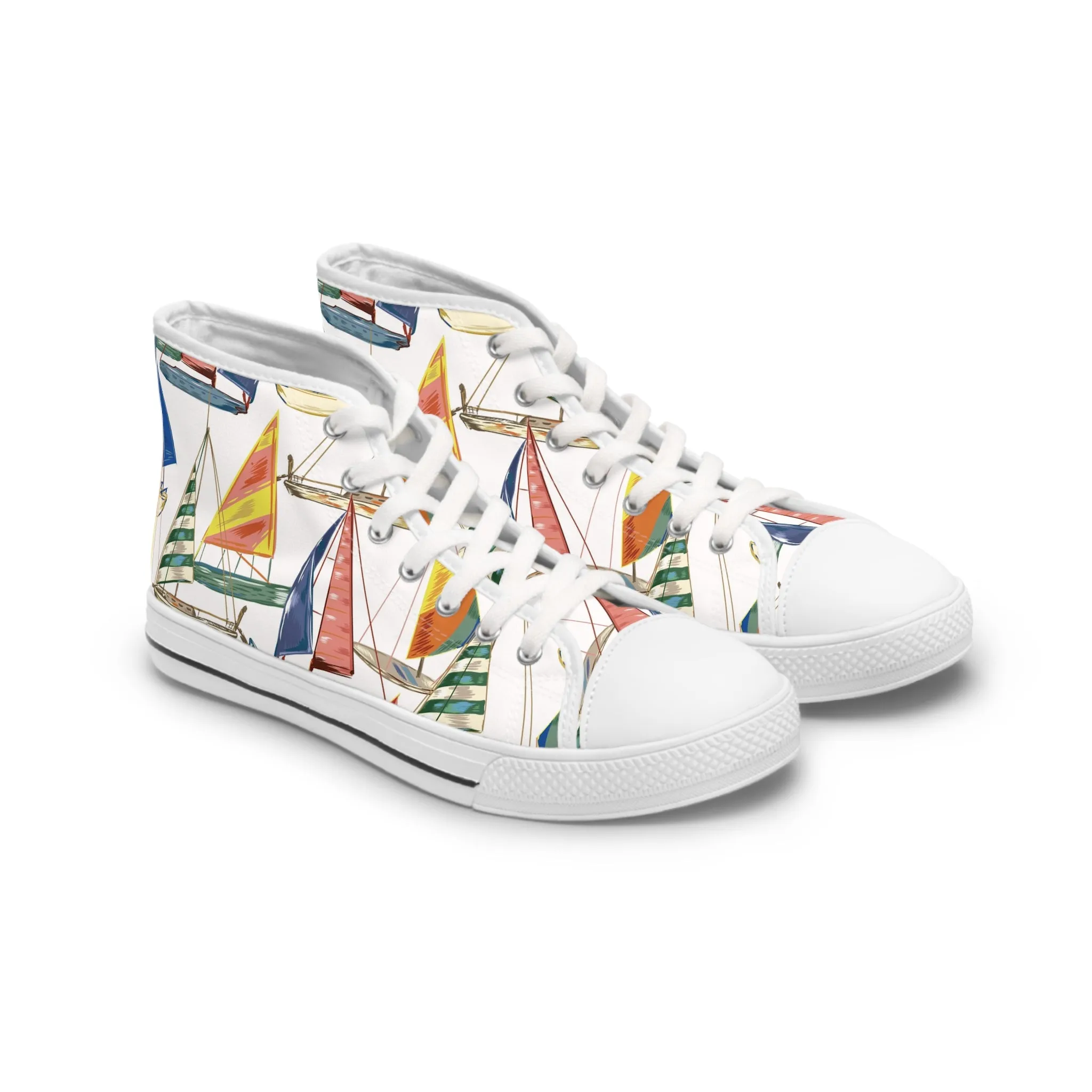 Marine Sail Boat Women's High Top Sneakers