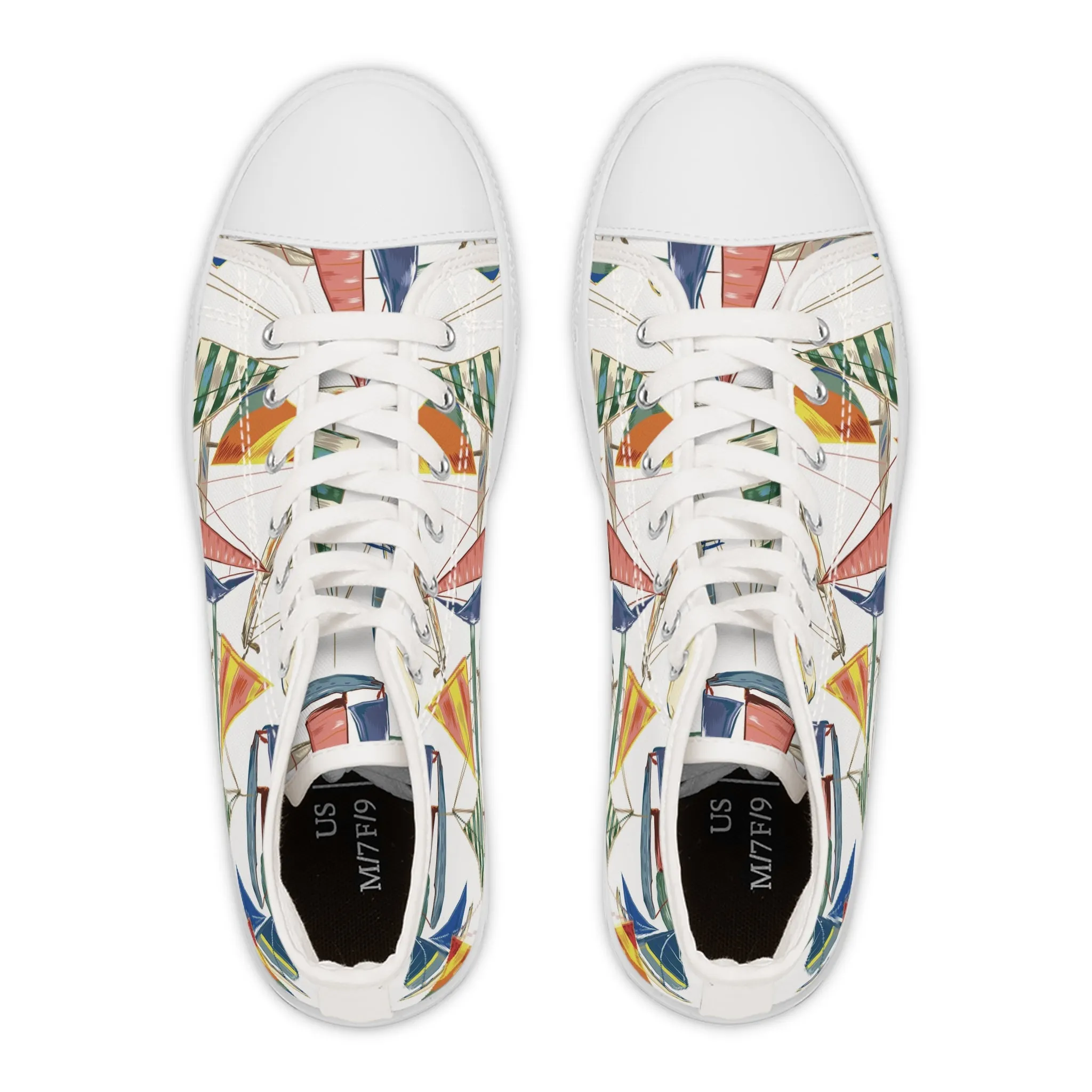 Marine Sail Boat Women's High Top Sneakers