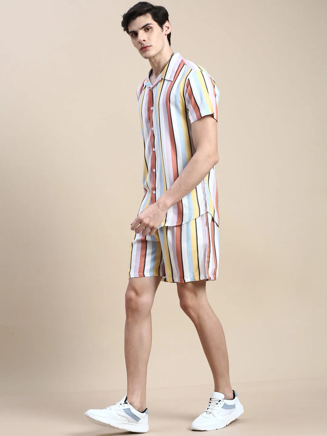 Men Multi Striped Casual Co ord Set