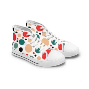 Multi-Colored Dots Women's High Top Sneakers