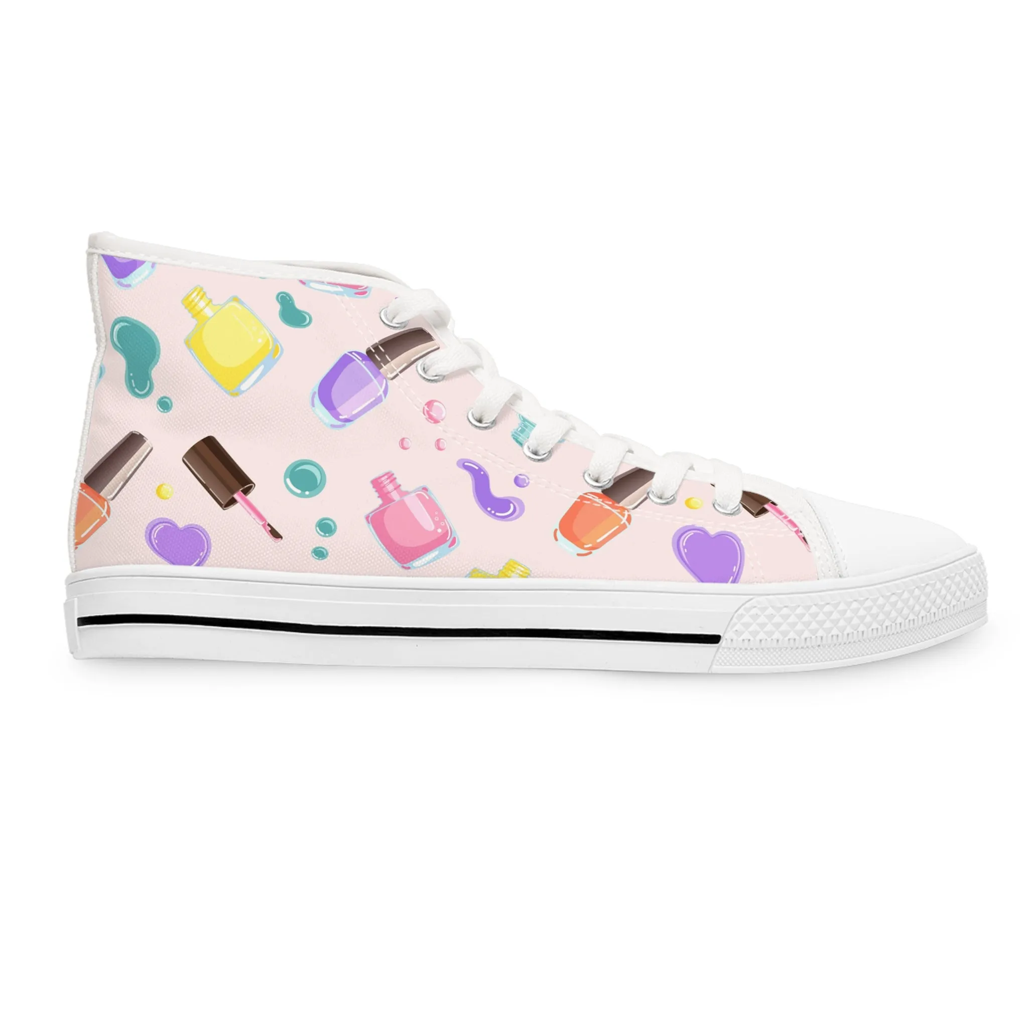 Nail Polish Bottles Women's High Top Sneakers