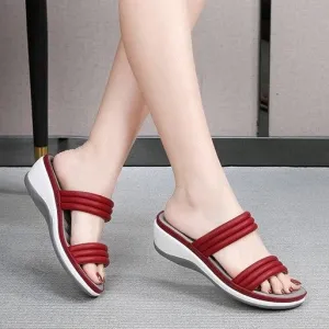 OCW Wedge Slippers Summer Beach Open Toe Non-Slip Sandals For Women