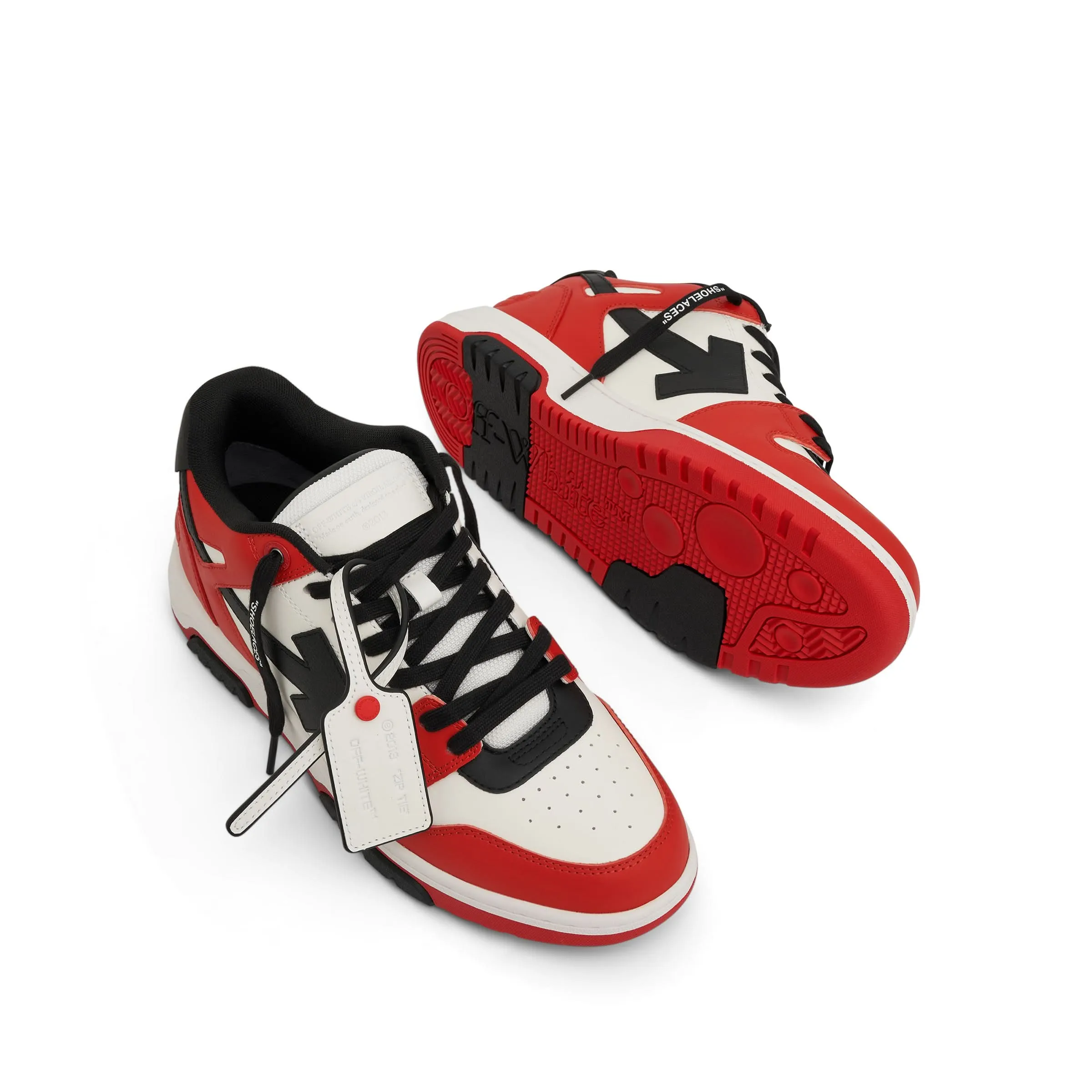 Out of Office Calf Leather Sneaker in Red/White/Black