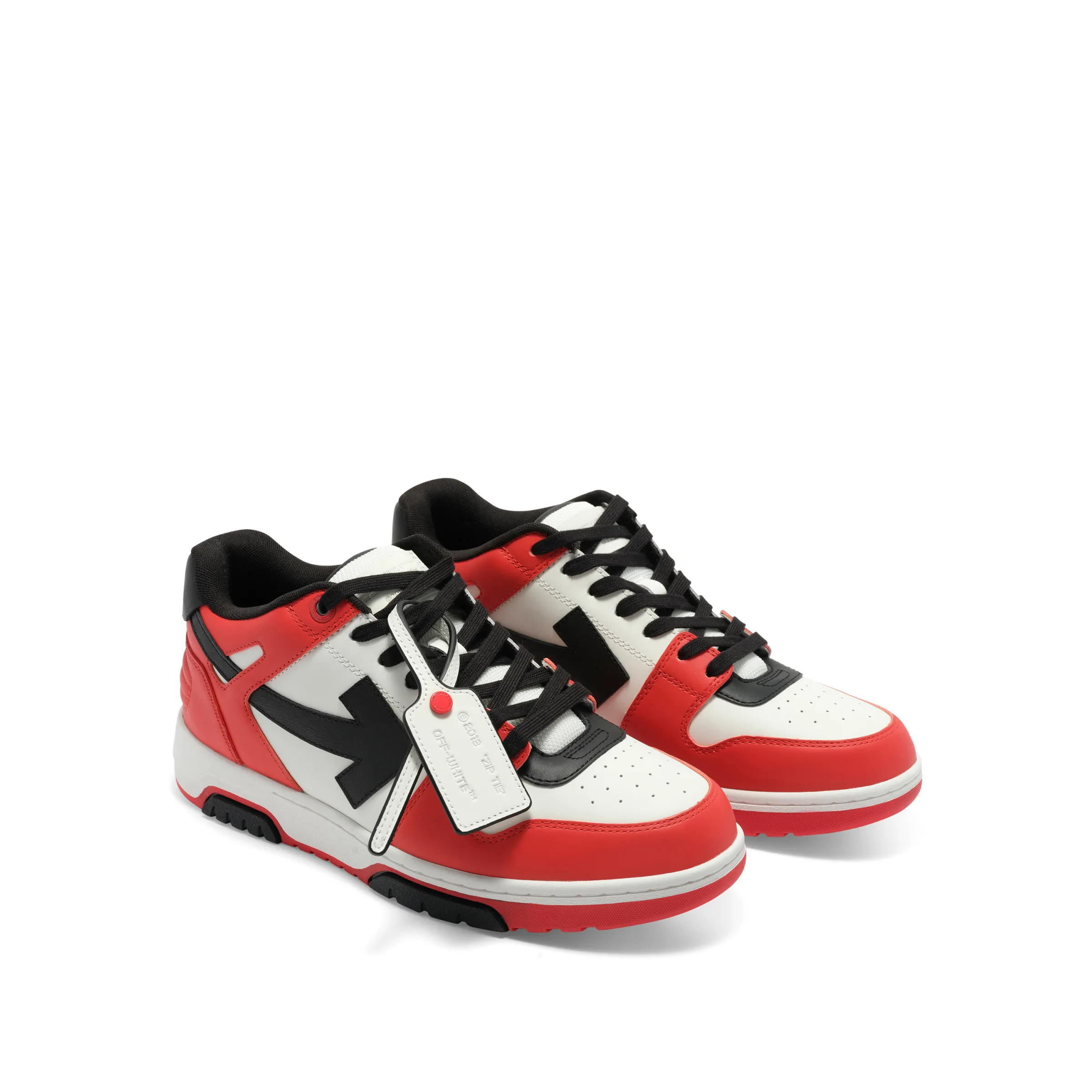 Out of Office Calf Leather Sneaker in Red/White/Black