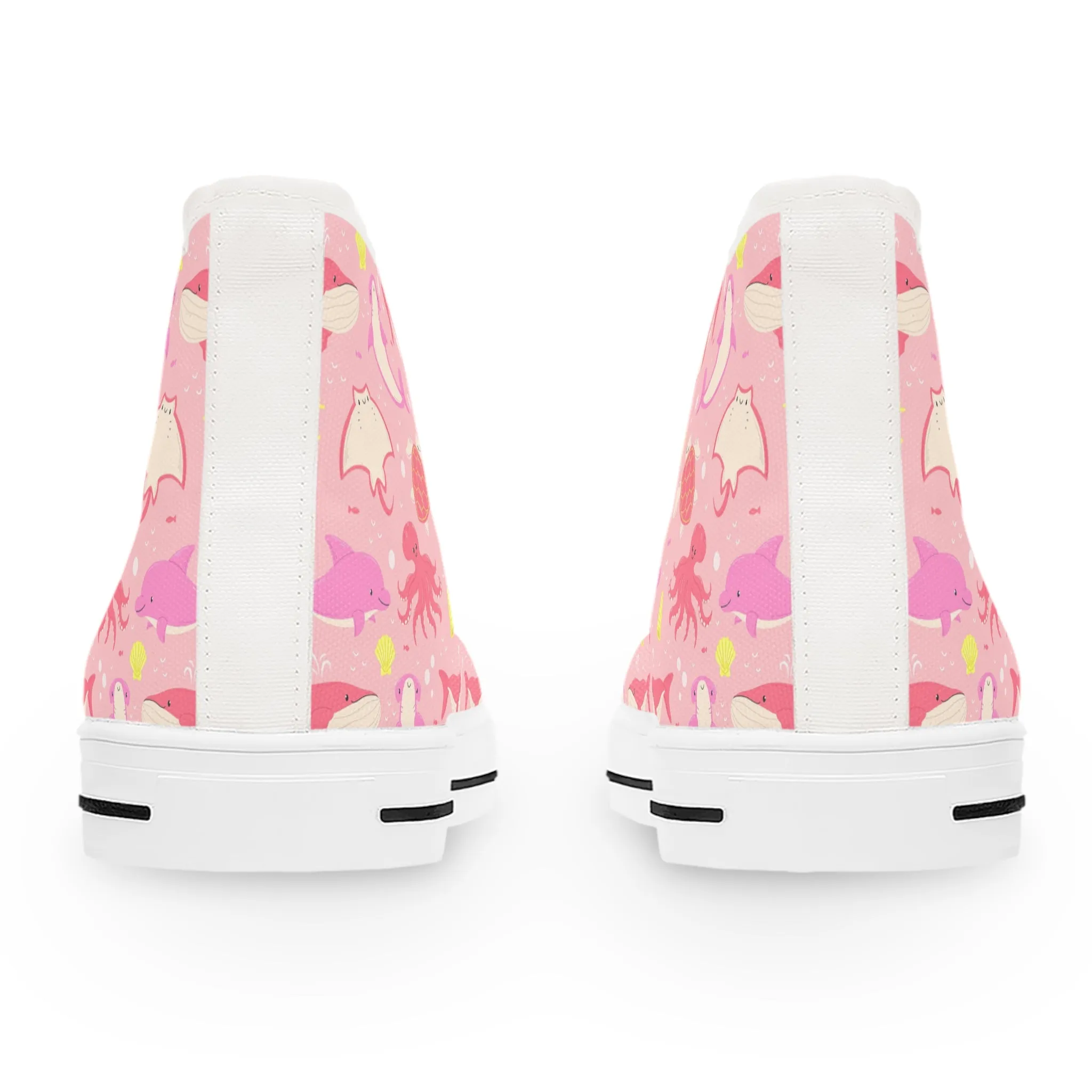 Pink Ocean Sea Life Women's High Top Sneakers