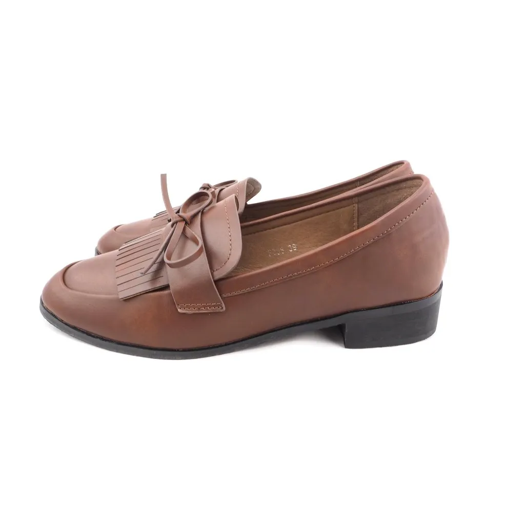 Quincy brown top tassels feminine bow loafers