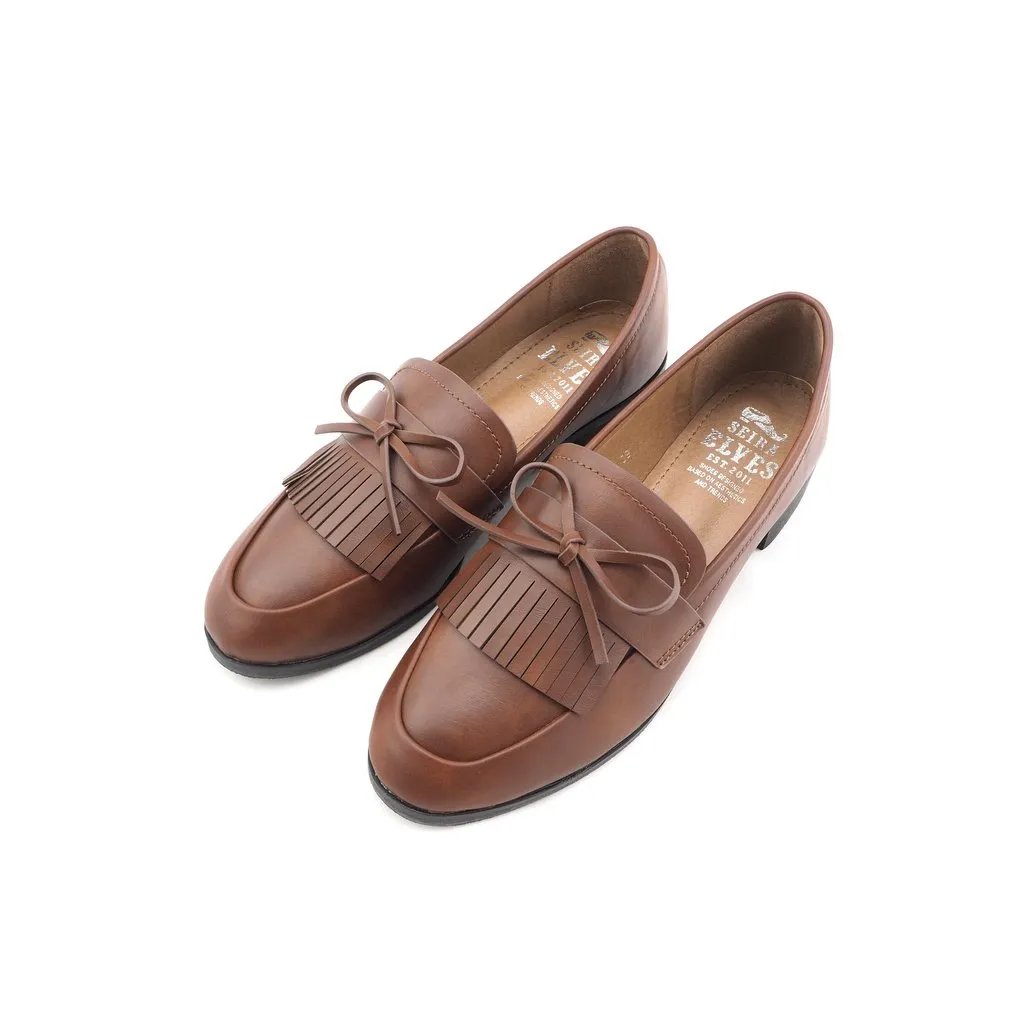 Quincy brown top tassels feminine bow loafers