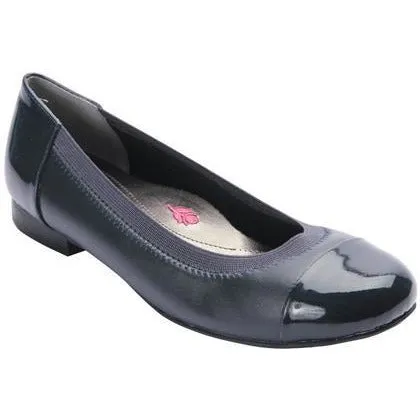 Rebecca Navy Flat Pump Shoes - Size 8 B only