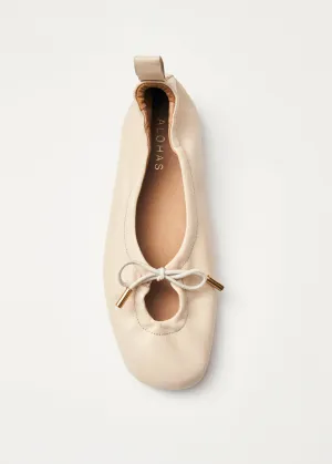 Rosalind Cream Leather Ballet Flats