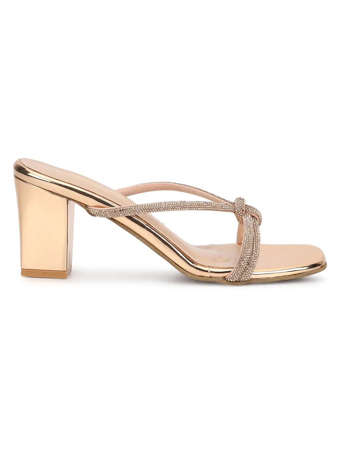 Rose Gold Patent Block Sandals (TC-REN-N-1142-RGLD)